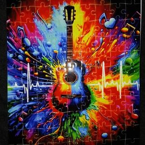 Vibrant Guitar Puzzle - Multicolor